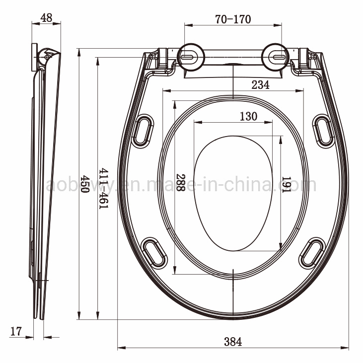 Au106qz/Slow-Close Quick Realse Toilet Seat/UF Toilet Seat/Baby Toilet Seat