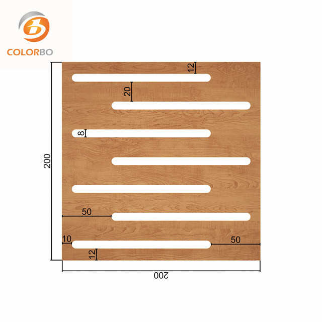 (1) Detailed Plane Picture Slot Wood Timber Acoustic Panel for Ballroom/Cinema