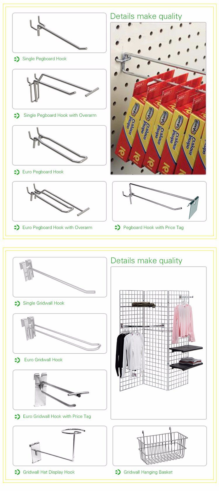 Slatpanel Slatwall Chrome Tool Hanger Hook with Price Tag Holder