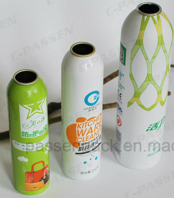 Aluminum Body Care Spray Aerosol Bottle with Shaped Body (PPC-AAC-008)