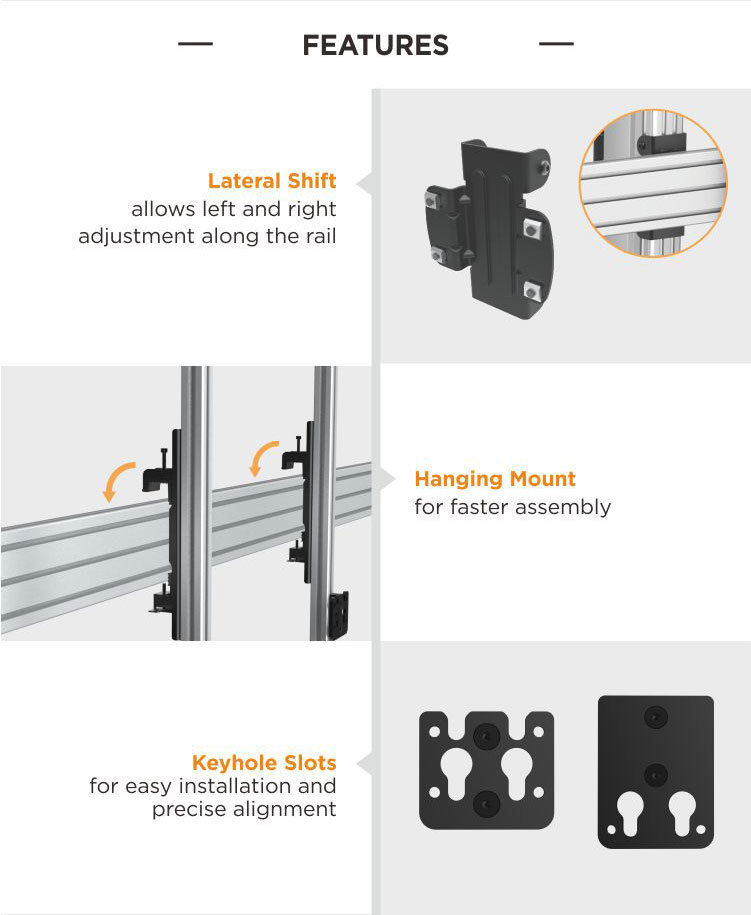 LED Video Wall Cart Floor Stand Video Wall Mount