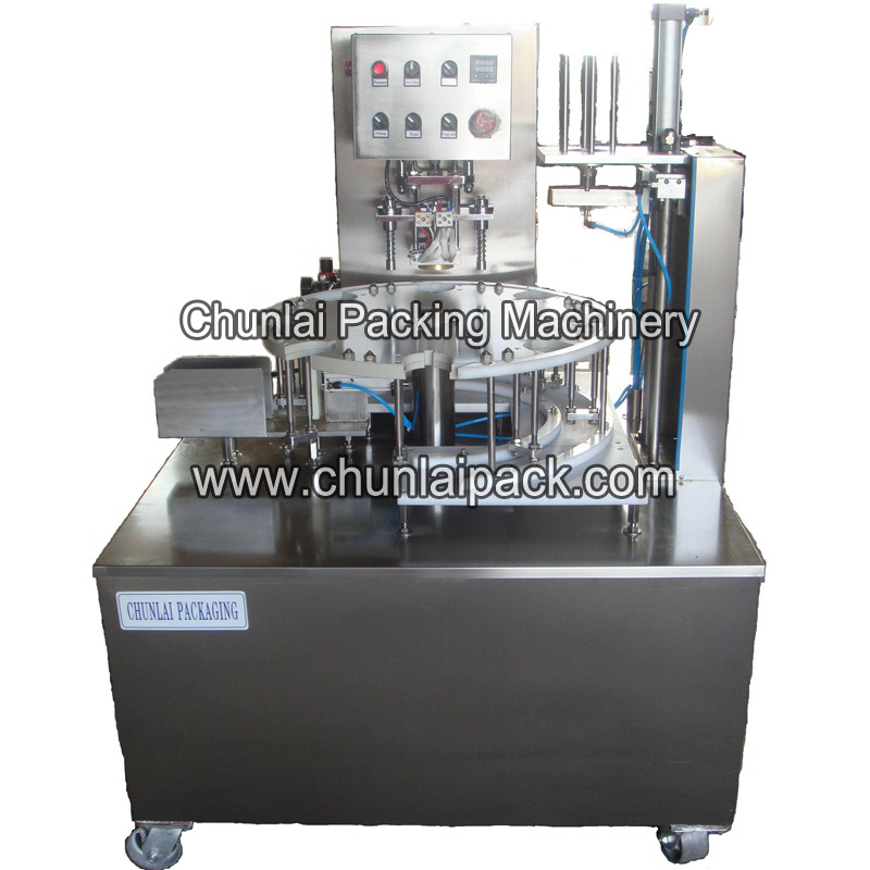 Full-Automatic Turntable Can Potato Chip Can Container Sealing Machine