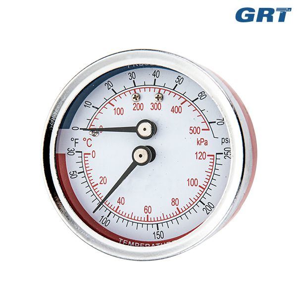 63mm Back Mounting Thermo-Manometer with Back Steel Case