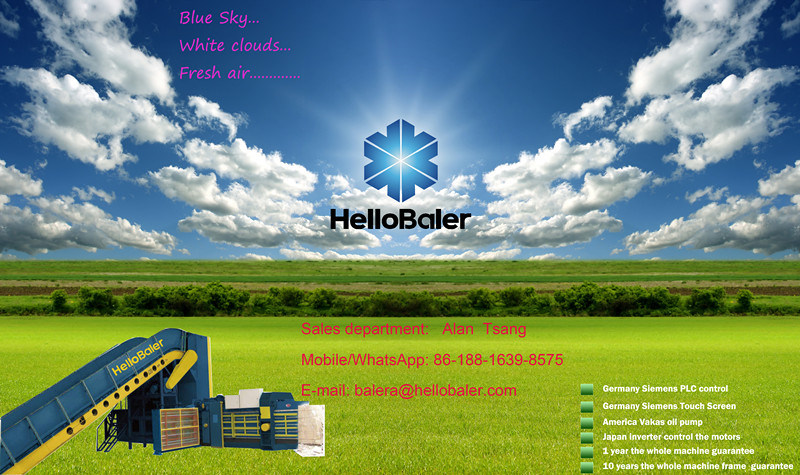 Hello baler brand cardboard pressing baling strapping packaging baler machine