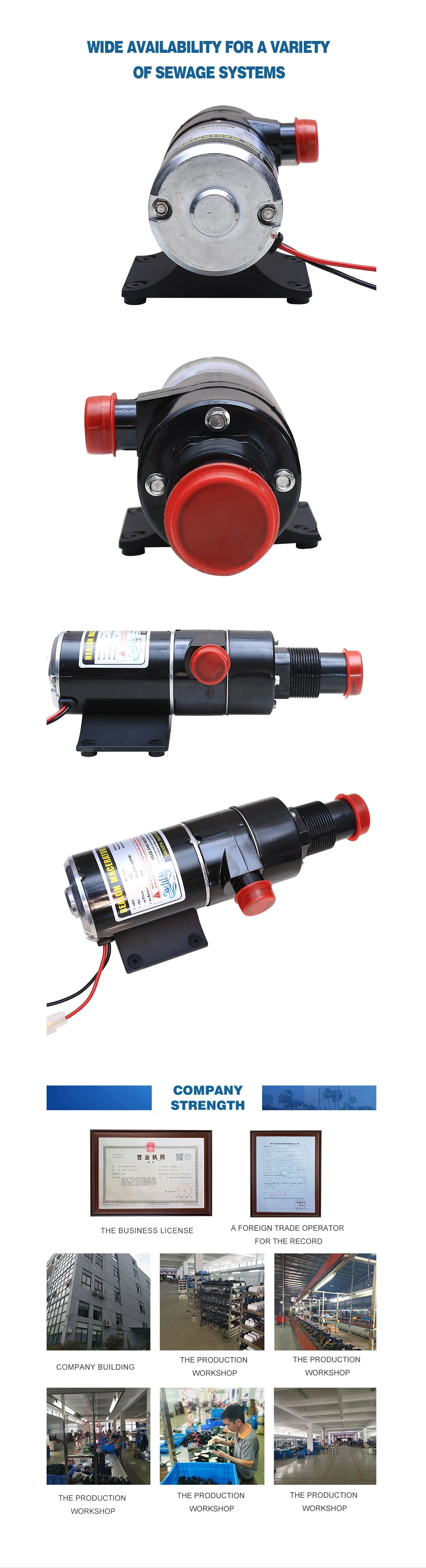 12V 45lpm Toilet Water Pump for Boat