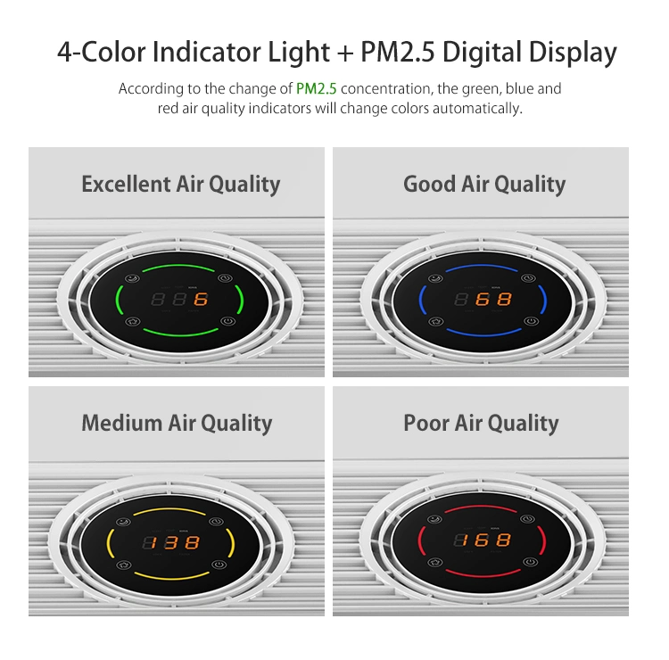 Touch Panel Control HEPA Office Air Filter Electric Air Purifier Pm2.5 LED Display