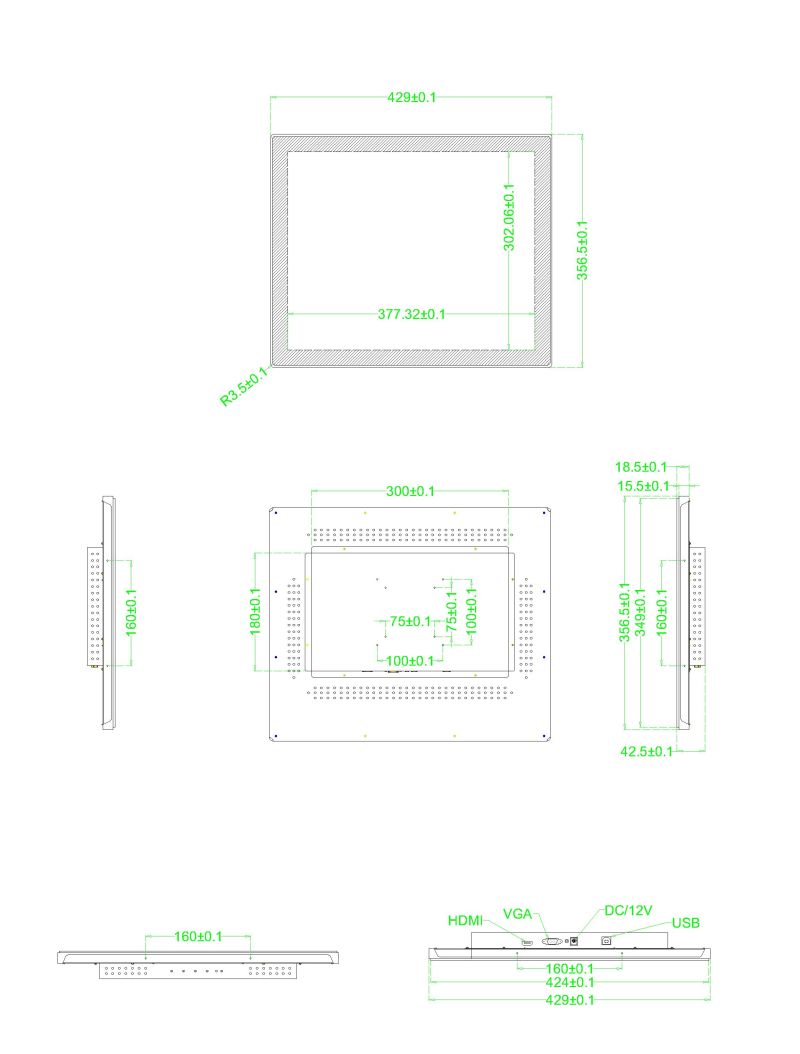 19 Inch Open Frame Capacitive Touch Screen Monitor