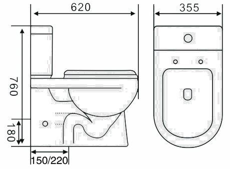 Australian Standard Watermark Washdown Closed-Couple Toilet Closestool (8011)