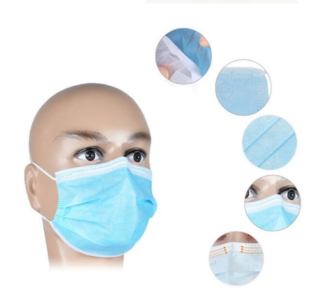 Chinese Manufacturer Disposable 3 Ply Non-Woven Protective Medical Face Mask