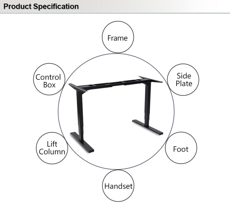 Height Adjustable Standing Desk Bluetooth Electric Adjustable Height Sitstand Desk