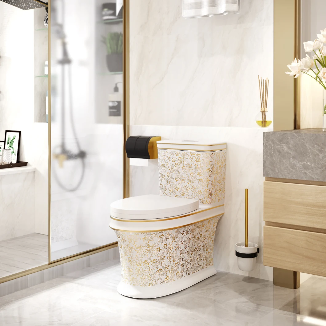 Commode Price S-Trap White Gold Bathroom Seat Luxury Types Wc Toilet