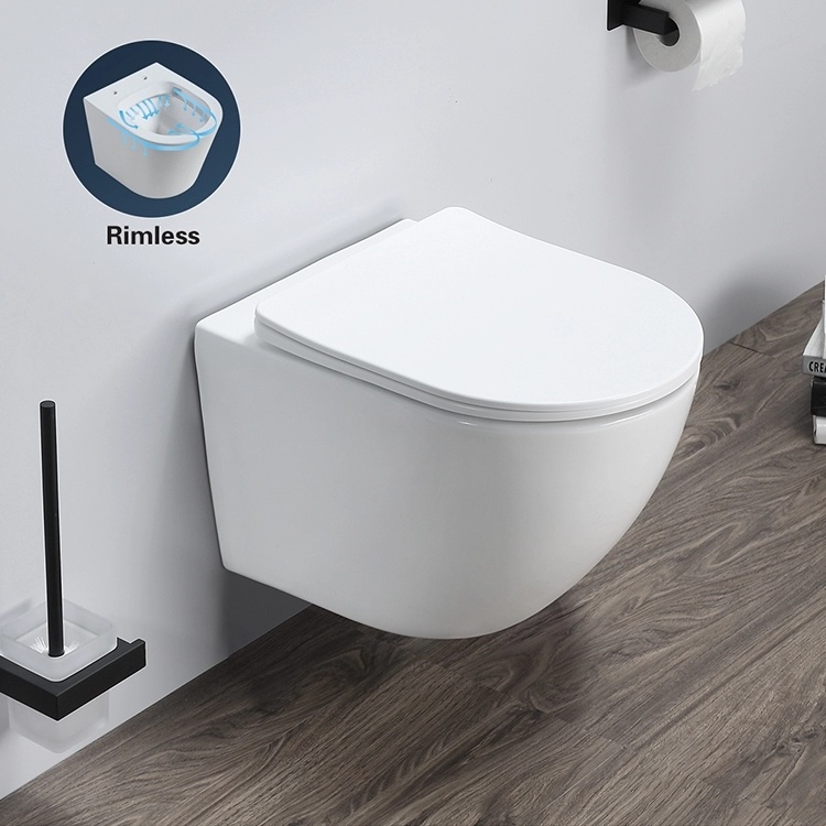 Rimless Toilet Bowl Ceramic Wc Wall Mounted