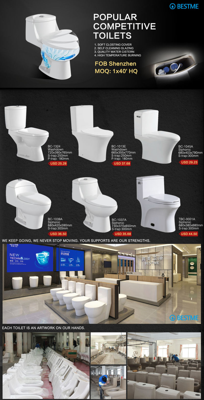 Ceramic Sanitary Toilet Chinese Factory Close-Coupled Wc Toilet Bc-1037A