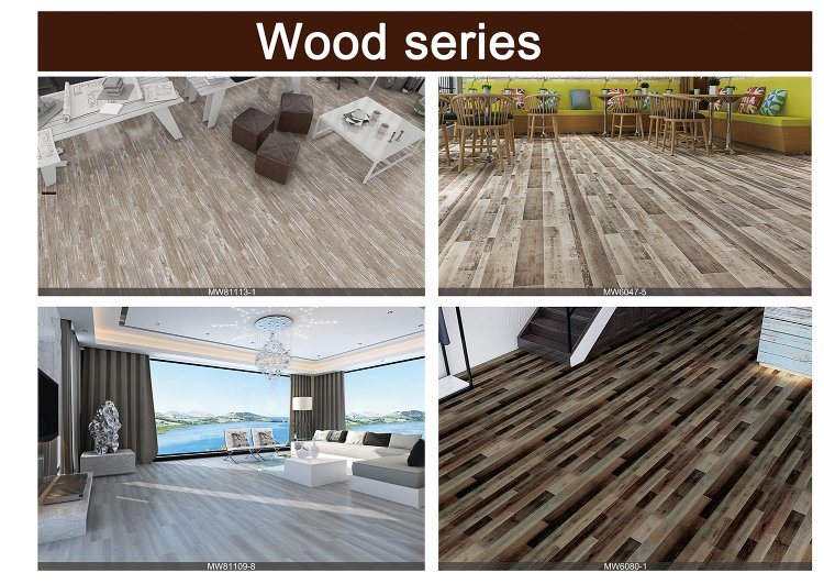 Sxp Wood Grain Self-Adhesive Floor Covering for Restroom