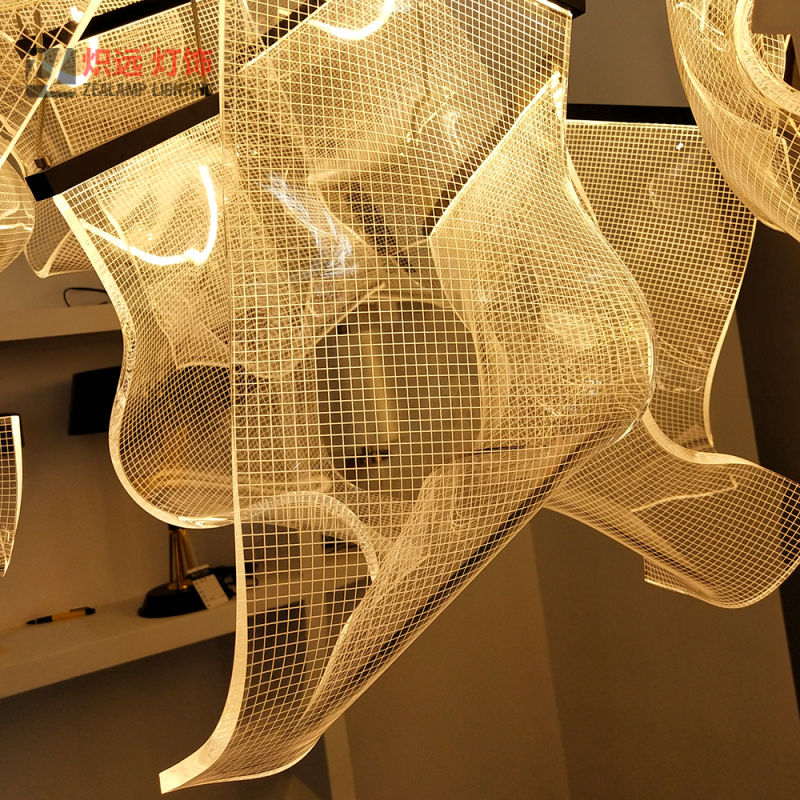 Fancy Hotel Decorative Modern Acrylic LED Hanging Ceiling Chandelier Lamp