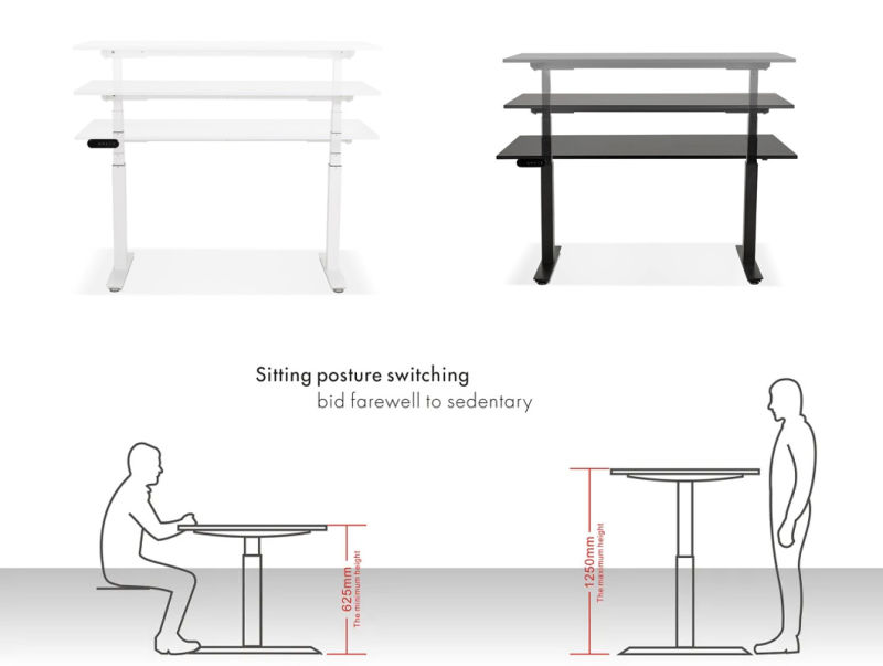 Height-Adjustable Ajustable MDF Top Height Adjustable Standing Office Desk Frame