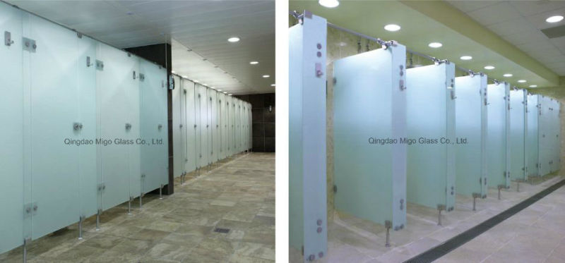 Tempered Laminated Glass for Commercial Toilet Cubicle Partition