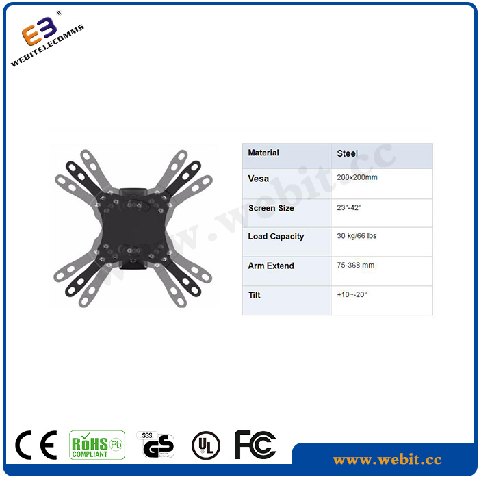 Side Wall Plate Design for Corner Mounting Floading Corner LCD TV Wall Mounting Bracket