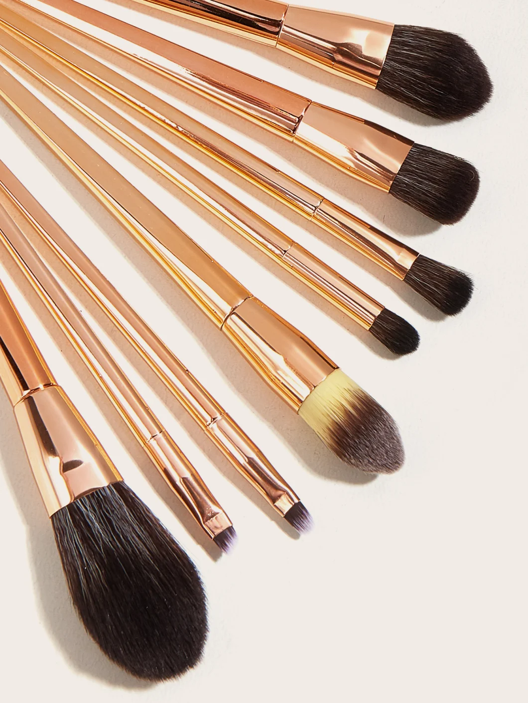 Luxury Rose Gold Cosmetics Brush Set High Quality Synthetic Fiber Contour Crease Powder Eye Shadows Brush