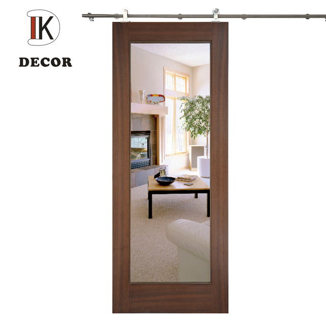 Decor Brand Face Painted with Mirror Sliding Barn Door Style for Bathroom/Washroom Entry Door