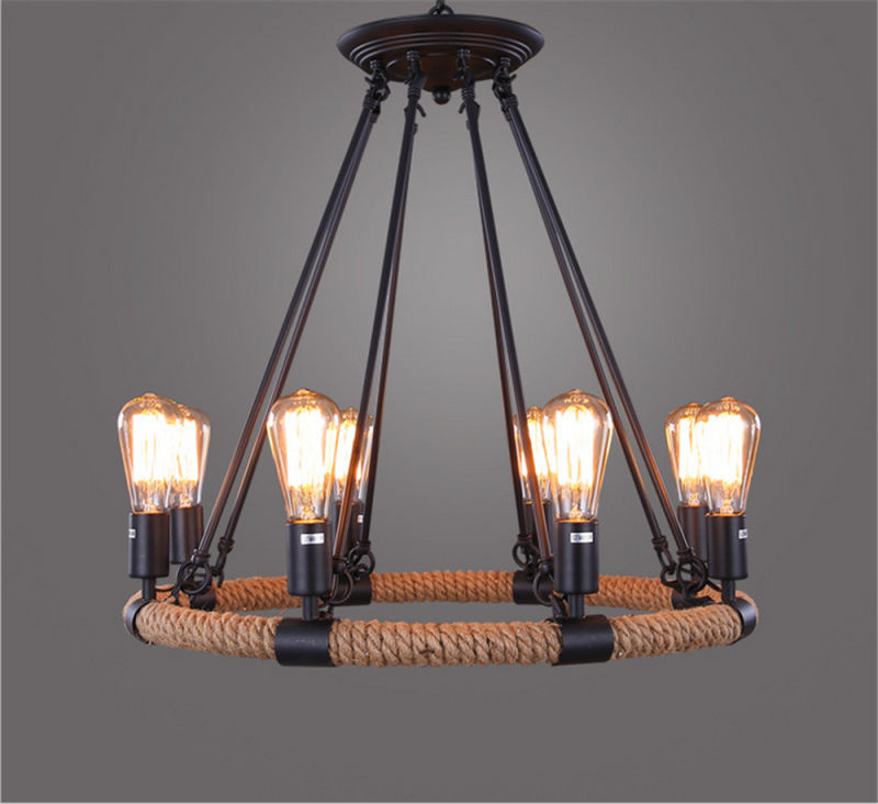 Suspension Metal Hemp Rope Pendant Lamp Pendant Light Hanging Lamp