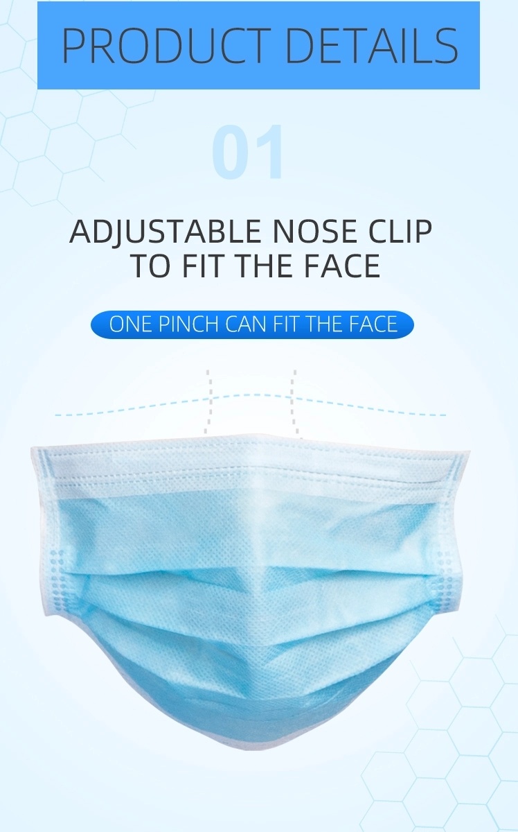 Wholesale 3 Ply Disposable Non Woven Anti Dust Face Mask for Protection