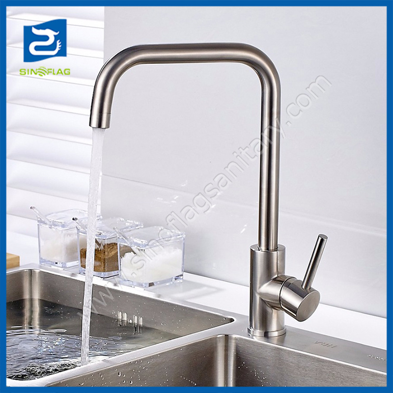 Brushed Nickel Kitchen Sink Faucet House Water Mixer