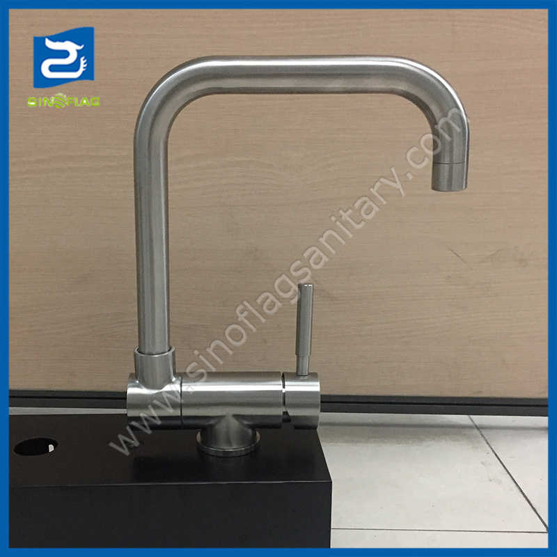 SS304 Folding Kitchen Sink Faucet Brushed Nickel Tap