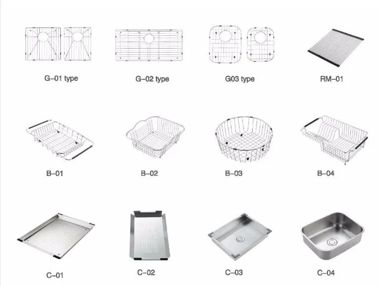 Wholesale Kitchen Stainless Steel Sink with Faucet Bathroom Equipment Bathroom Sink Stainless Steel Sink Accessories