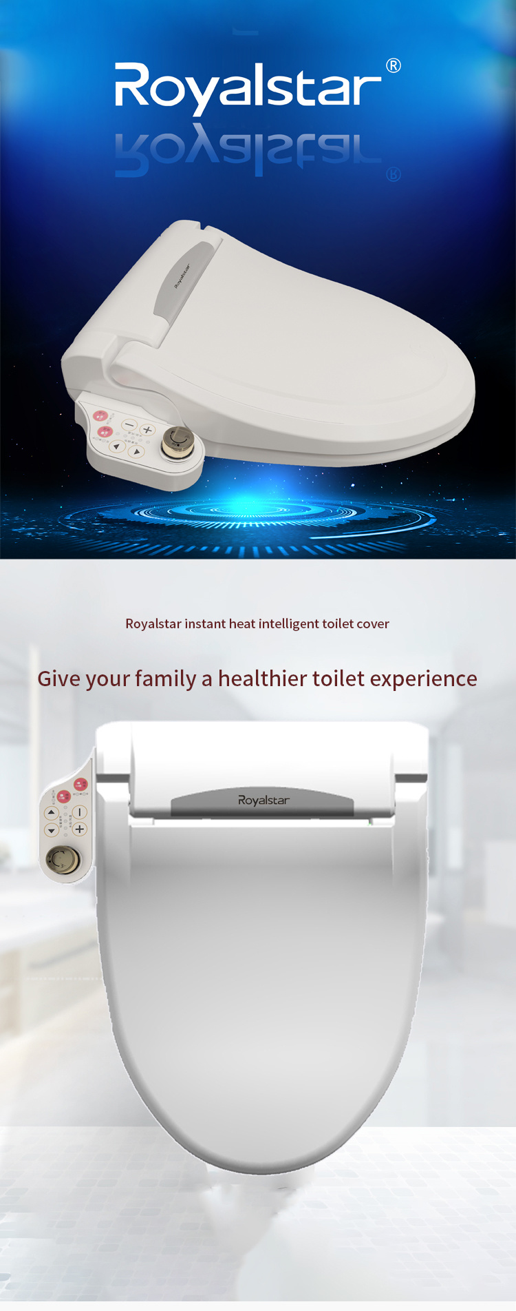 Intelligent Heated Toilet Seat Cover Bidet Bathroom Furniture