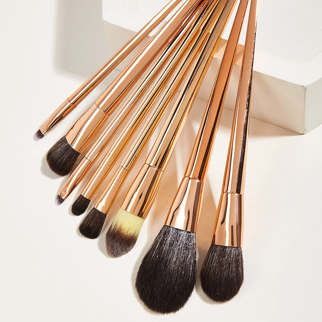 Luxury Rose Gold Cosmetics Brush Set High Quality Synthetic Fiber Contour Crease Powder Eye Shadows Brush