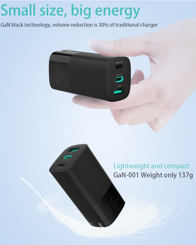 65W Phone Accessory USB Wall Mobile Charger