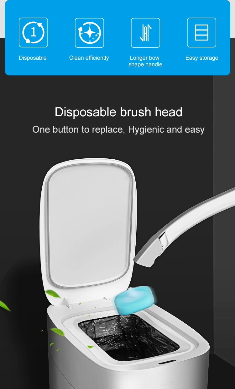 Boomjoy Disposible Toilet Brush Cleaning System with Storage Caddy and Refill Heads