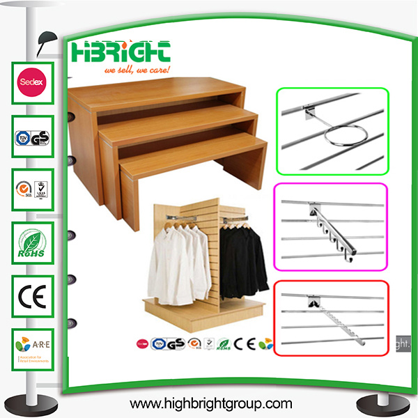 Clothes MDF Slatwall Display Stand