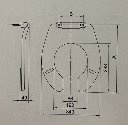 Toilet Seat with Open Front for Disable Public Area