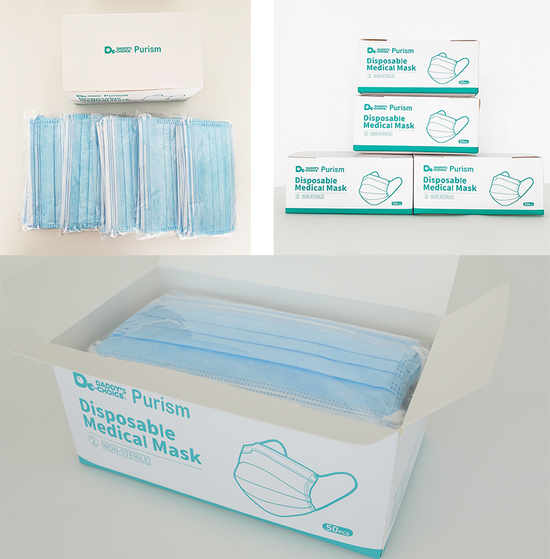 Disposable 3 Ply Non-Woven Protective Medical Face Mask