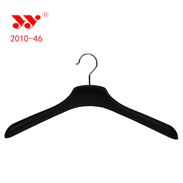 Glossy Black Men Coat Hanger for Heavy Duty Winter Clothes