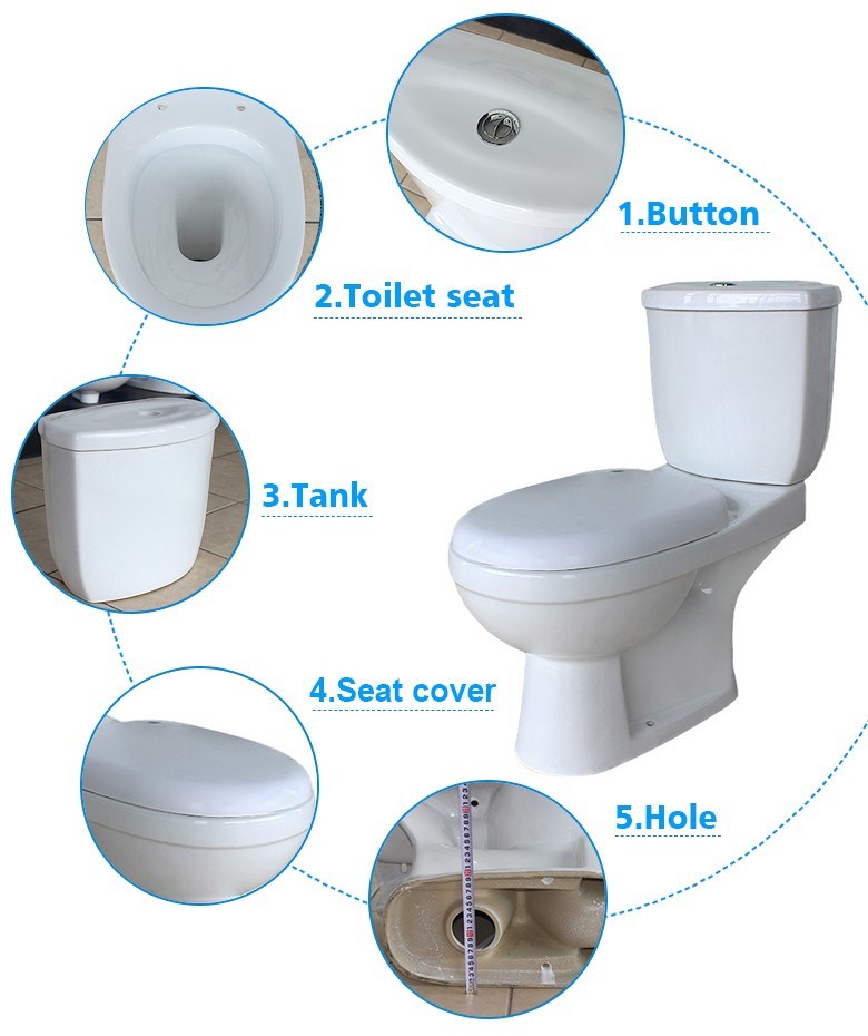 Public Wc Toilet Pan, Self Clean Toilet Seat Two Piece Toilet