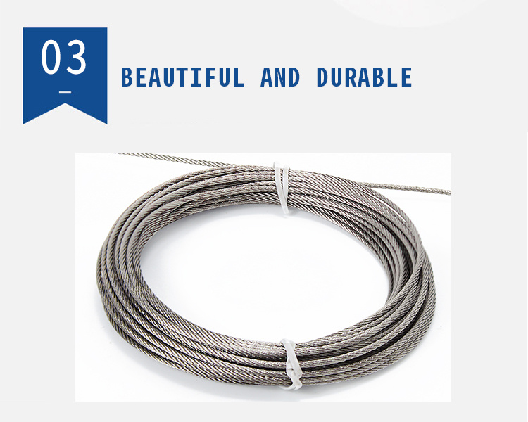 High Quality Hanging Cable 7X19 Stainless Steel Wire Rope for Crane