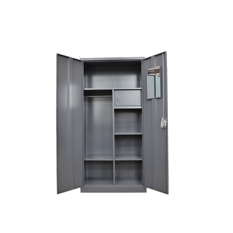 Double Door Metal Wardrobe Home Furniture Wardrobe