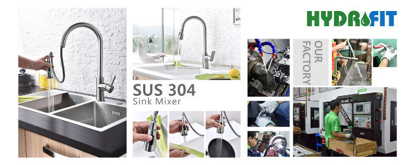 Stainless Steel 304 Nickel Brushed Water Tap Sink Mixer Bathroom Faucet (FT3053-11)