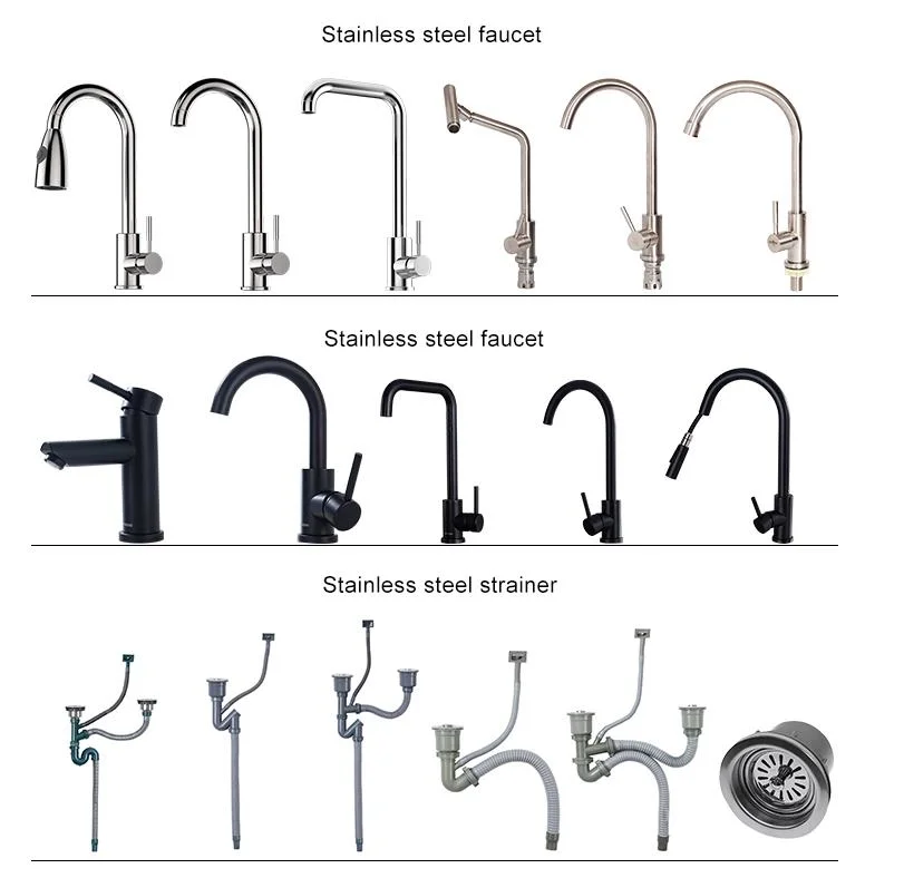 304 Stainless Steel Kitchen Sink Faucet Handmade Sink Press Sink Frameless Shower Commercial Kitchen Equipment