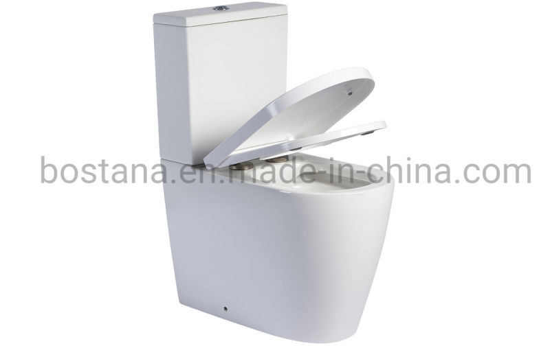 High Quality 3/4.5L Wc Dual-Flush Floor Mounted Toilets Open Back Rimless Two-Piece Water Closet Toilet