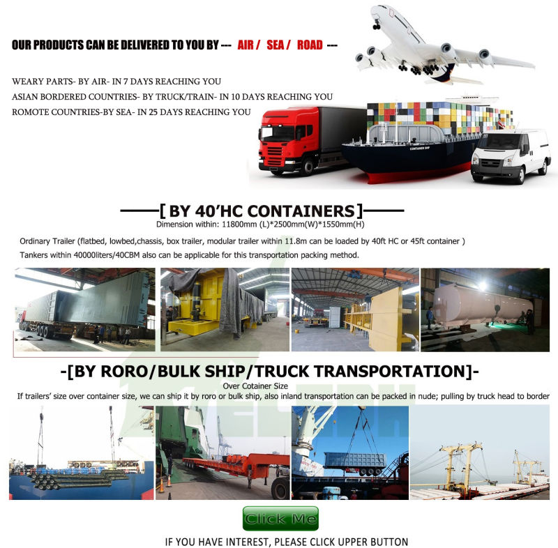 3 Axle 35 Ton Heavy Construction Material Transport Rear Tipping Semi Dump Trailer