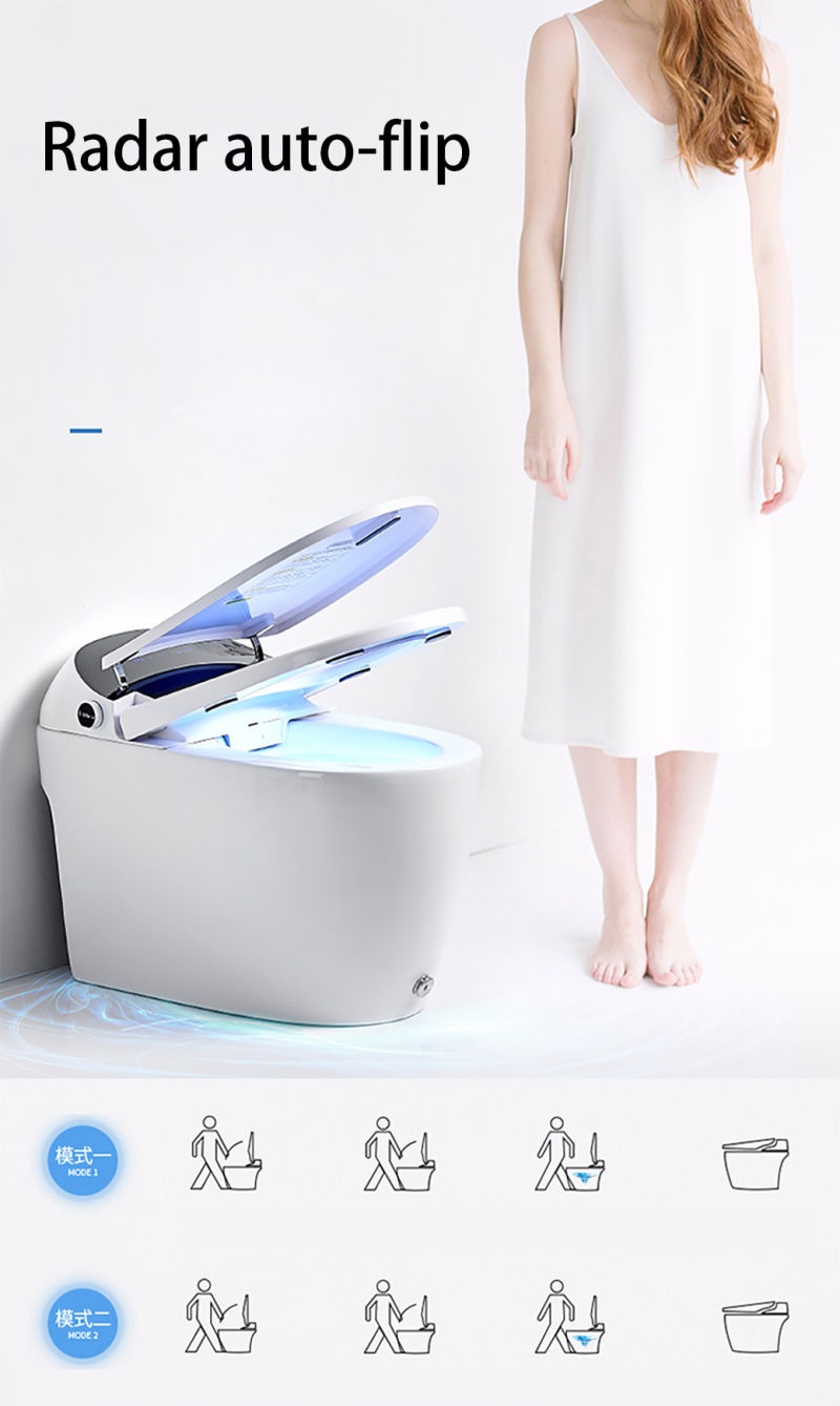 New Home Luxury Remote Control Temperature Flushing and Automatic Integrated Smart Toilet