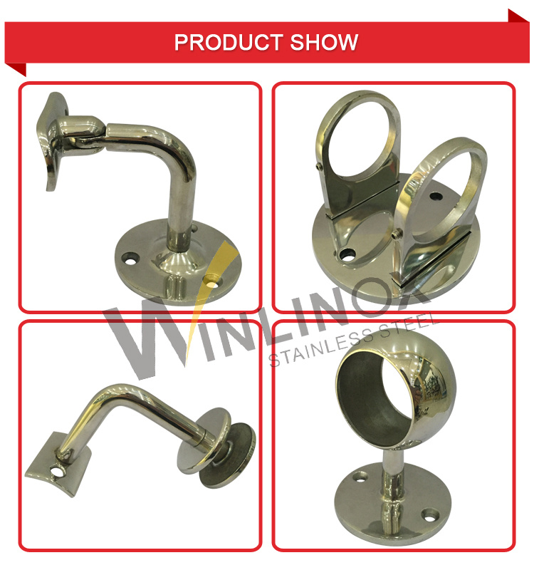 Adjustable Stainless Steel Railing Handrail Saddle Bracket Post Support