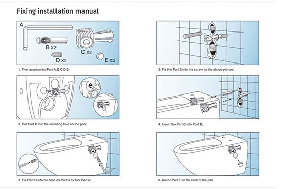 Rimless Washdown Wall-Hung Toilet for European Market Ceramic Bathroom Toilet