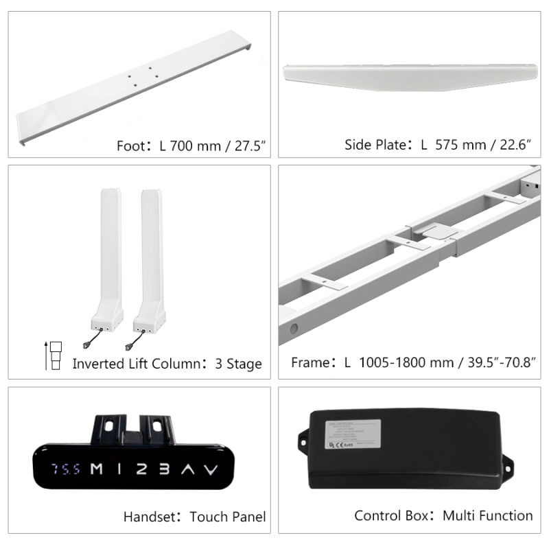 Electric Height Adjustable Height Standing up Desk Frame