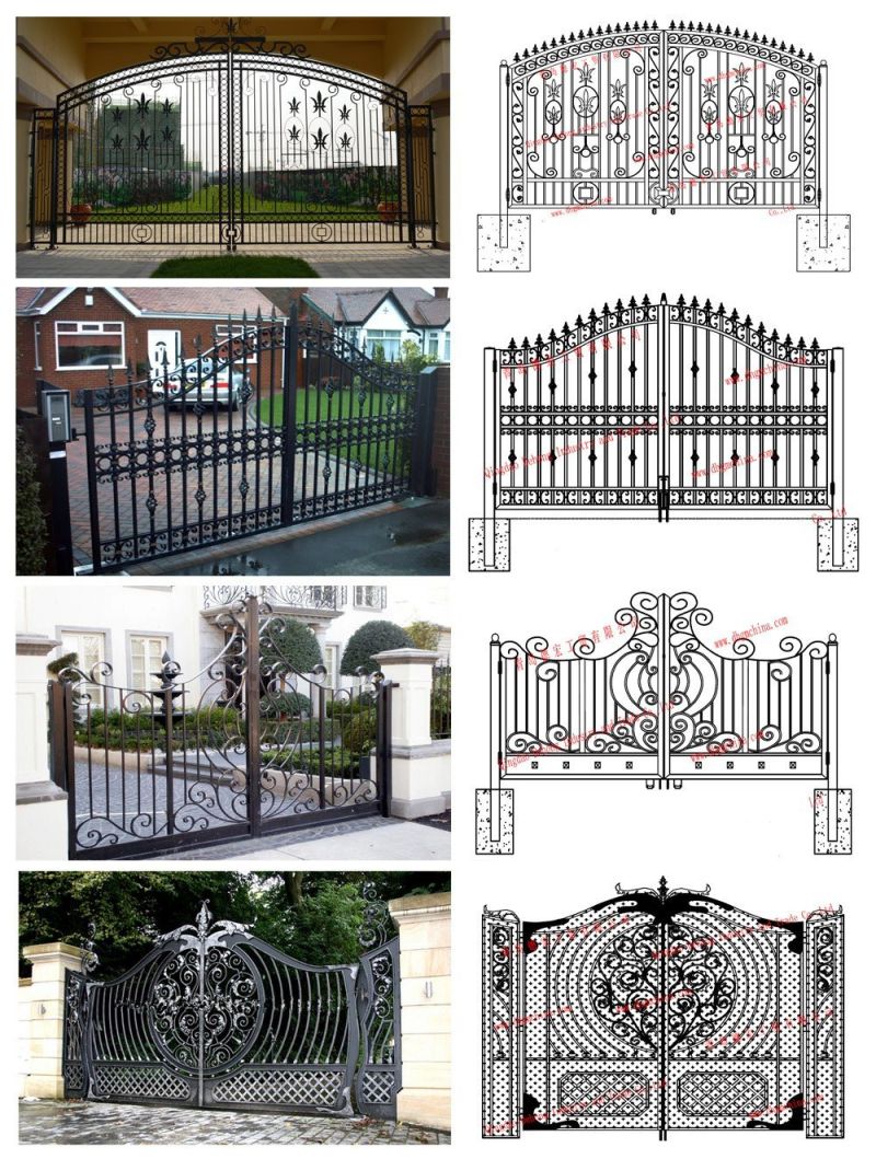 Bronze Beautiful Wrought Iron Main Gate