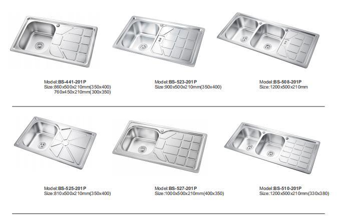 Kitchen Stainless Steel Single Bowl Sink Wash Basin (BS-329-201P)